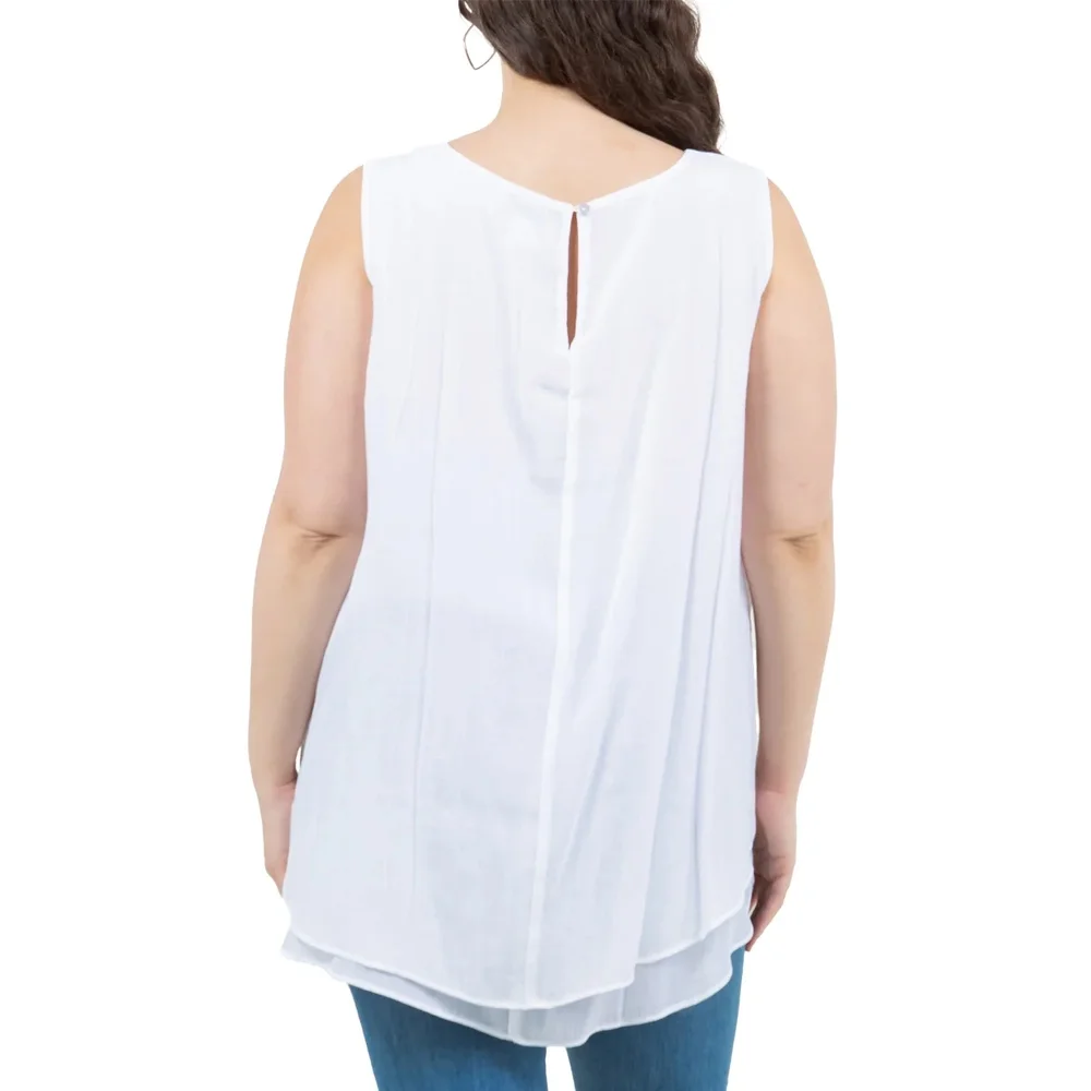 Women's White Sleeveless Top - Picture 6 of 10